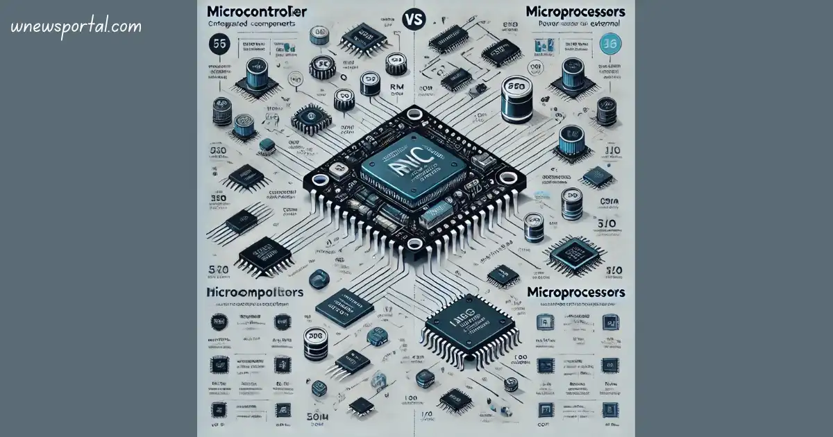 What is the main difference between microcontroller and microprocessor?